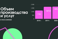 Зелено-розовая инфографика стартапа с диаграммами