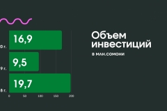 Зелено-розовая инфографика стартапа с диаграммами
