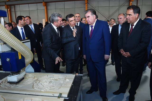 The leader of the Nation Mr. Emomali Rahmon solemnly launched production of furniture enterprise in Sughd FEZ